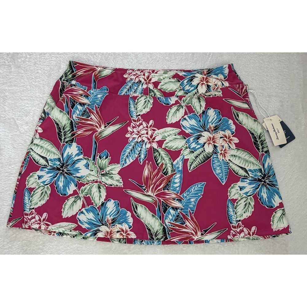 Tommy Bahama Magenta Floral Golf Skort UPF 50 Pockets Active Women's Large New